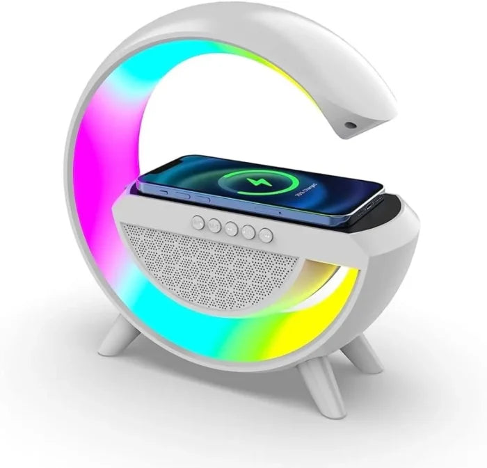 The G-Shaped Lamp With Wireless Charging and Bluetooth Speaker