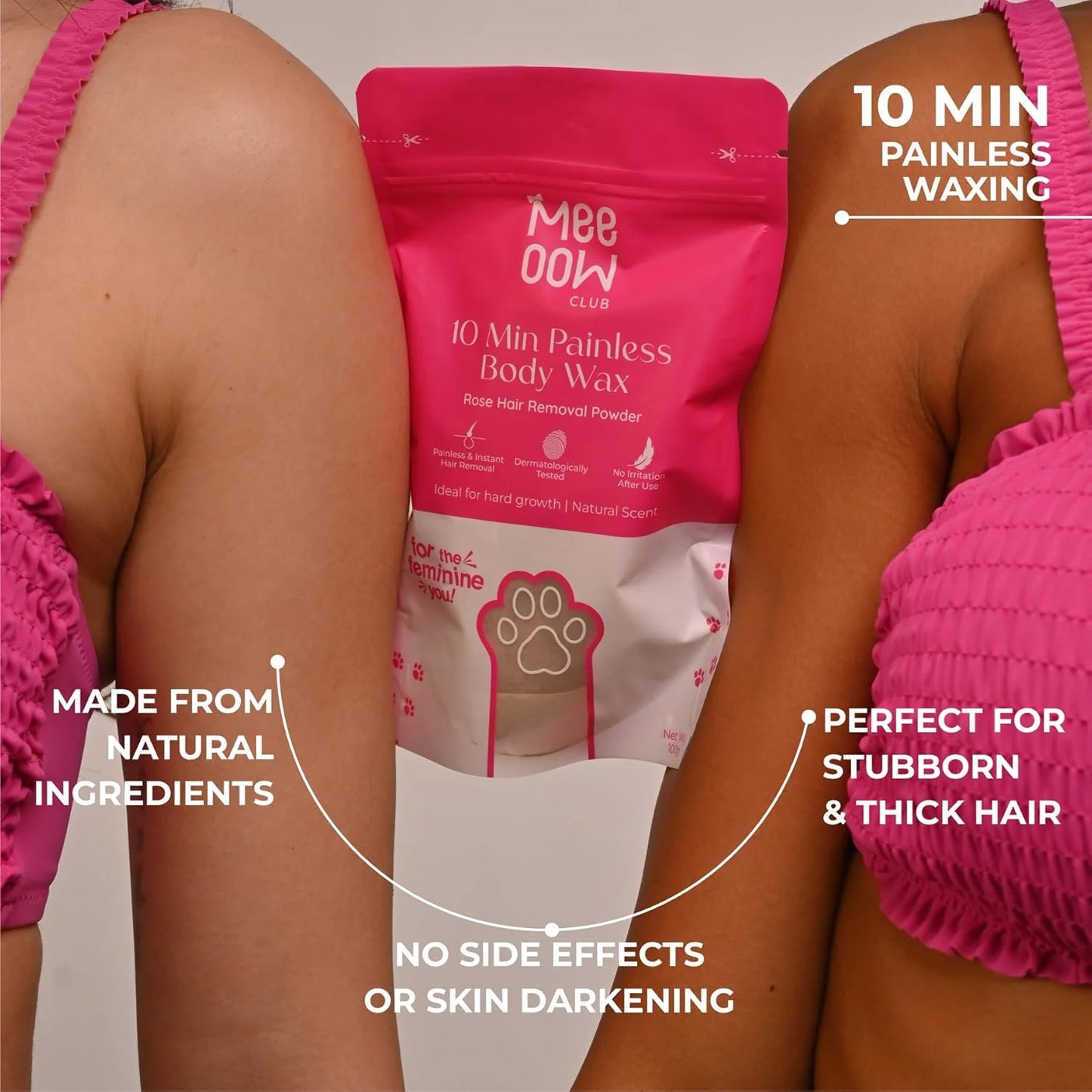 4-in-1 Turmeric Bikini Hair Removal Wax Powder Mask | Fee Delivery